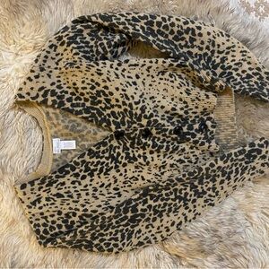 West of Melrose Leopard Print Cardigan Sweater
